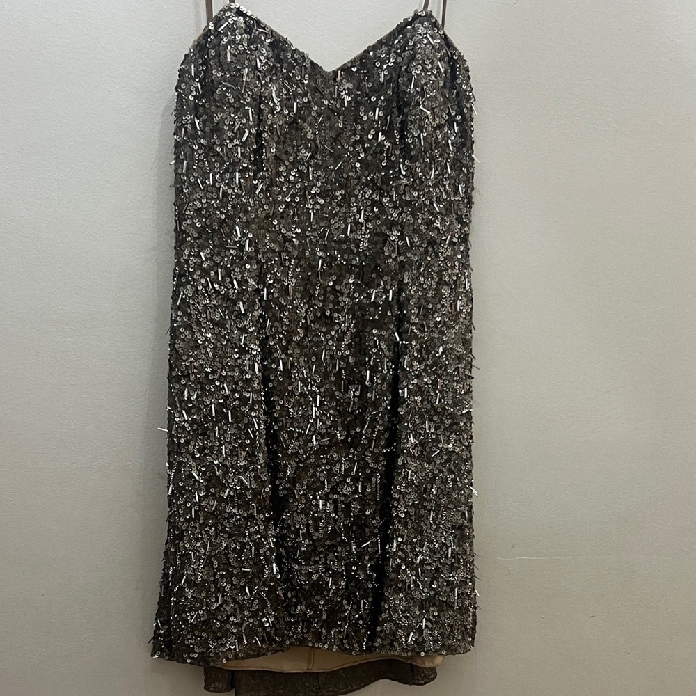 Adrianna Papell strapless sequin A-Line dress - Picture 6 of 12